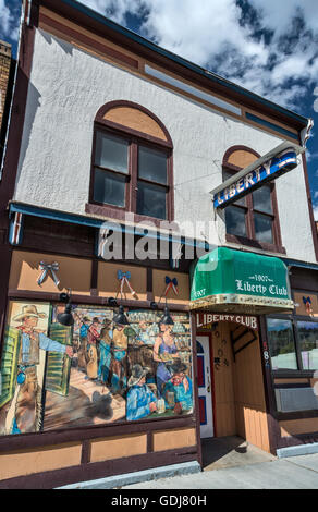 Wandgemälde von Larry Bute, Liberty Club in Ely, Great Basin, Nevada, USA Stockfoto