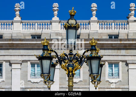 Detail des königlichen Palastes in Madrid, Spanien Stockfoto