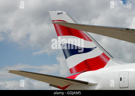 Logo von British Airways am Heck eines Flugzeugs Stockfoto