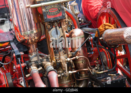 City of Chester Horse Drawn Shand Mason Dampffeuerwerk Tender Nahaufnahme Detail auf dem Festival of Transport statt in der Küstenstadt Fleetwood, Lancashire, Großbritannien Stockfoto