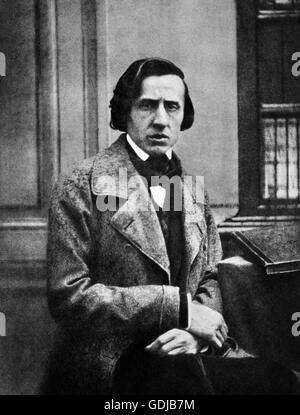 Chopin. Porträt des polnischen Komponisten und Pianisten, Frédéric François Chopin (1810-1849), von Louis-Auguste Bisson, c.1849. Stockfoto