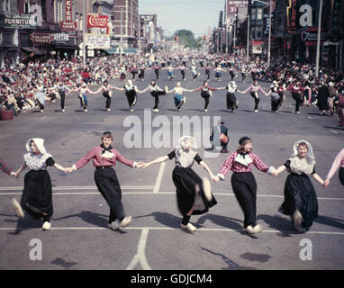 Die Holland Michigan Tulip Parade, 1953. Stockfoto