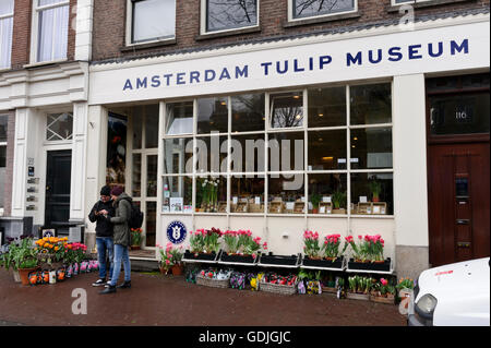 Das Exterieur des Tulip-Museum in Amsterdam, Holland, Niederlande. Stockfoto