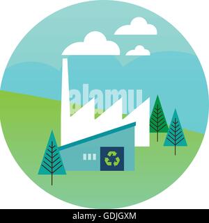 Abbildung von Windenergieanlagen, Alternative Energien zu zeigen Stock Vektor