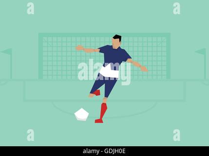 Abbildung des männlichen Fußballer im Wettbewerb im Spiel Stock Vektor