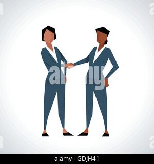 Abbildung zwei Geschäftsfrauen Händeschütteln Stock Vektor