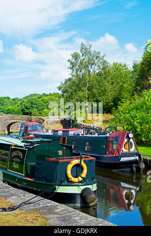 Buxworth Kanal-Becken auf den Peak Forest Canak, Derbyshire, England UK Stockfoto