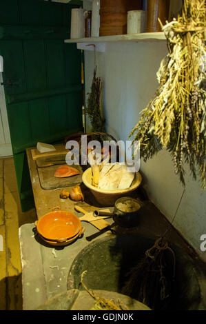 Alte Küche aus Steinbruch Bank Mühle Baumwollfabrik. Stockfoto