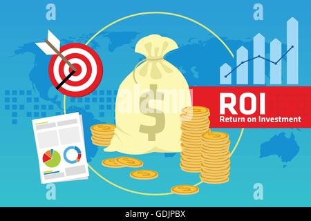 ROI return on Invest Stock Vektor