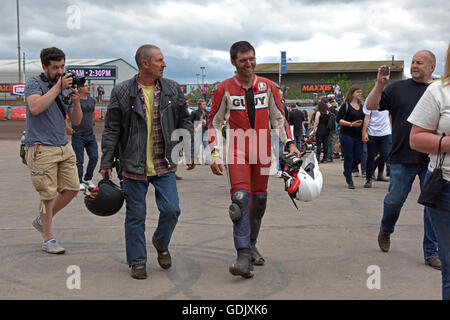 Kings Lynn, Norfolk, Großbritannien. 16.07.2016 fünften jährlichen Dirt Quake Festival mit Guy Martin (im Bild) und Carl Fogarty Stockfoto