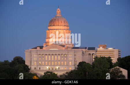 Jefferson City Missouri Hauptstadt Innenstadt Sonnenuntergang Gebäudearchitektur Stockfoto