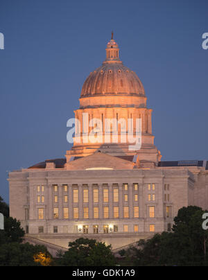 Jefferson City Missouri Hauptstadt Innenstadt Sonnenuntergang Gebäudearchitektur Stockfoto