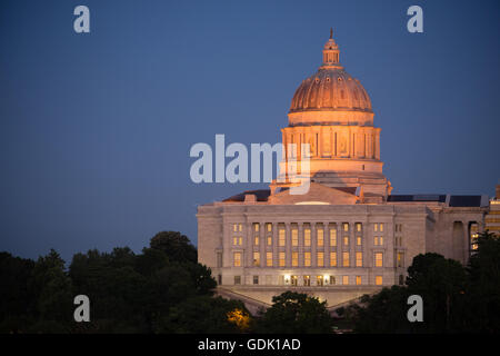 Jefferson City Missouri Hauptstadt Innenstadt Sonnenuntergang Gebäudearchitektur Stockfoto