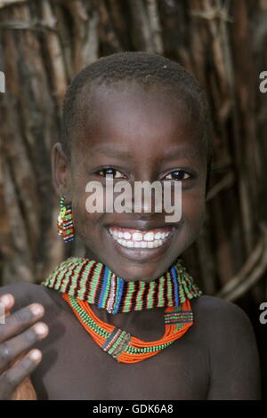 Toposa Mädchen, Süd-Sudan Stockfoto