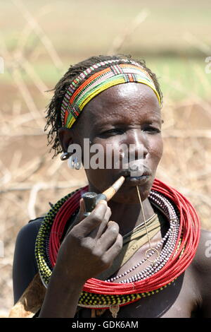 Toposa Frau, Süd-Sudan Stockfoto