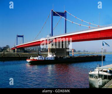 Geographie / Reisen, Deutschland, Nordrhein-Westfalen, Duisburg, Brücken, Friedrich-Ebert-Brücke, erbaut: 1953-1954, Stockfoto