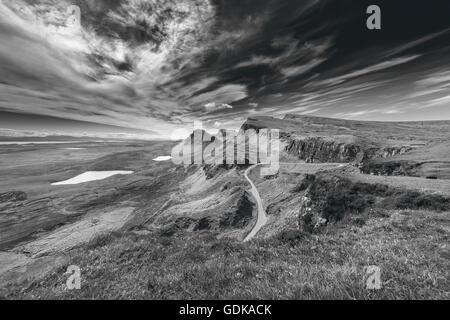 Nordwestlichen Teil der Quiraing Hill - der Tisch, auf der Isle Of Skye in Schottland Stockfoto