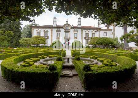 Gärten des Palastes, Casa de Mateus, Schloss mit großen Gärten, Arroios, Distrikt Vila Real, Portugal, Europa, Stockfoto