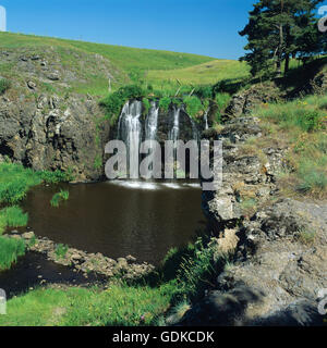 Wasserfall von Veyrines, Cantal, Auvergne, Frankreich Stockfoto