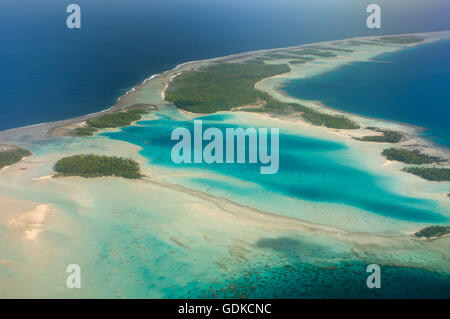 Blaue Lagune, Rangiroa, Tuamotu-Archipel, Französisch-Polynesien, Pazifischer Ozean Stockfoto