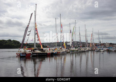 Clipper rund um die Welt-Regatta in Derry. Stockfoto