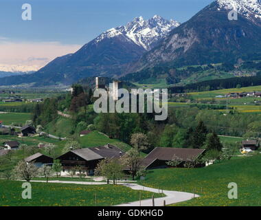 Geographie / Reisen, Österreich, Tirol, Landschaften, Inntal, Kropsfberg Burg, errichtet: 12. Jahrhundert von Bischof Konrad von Abensberg, Karwendel (nördliche Bereich), Stockfoto