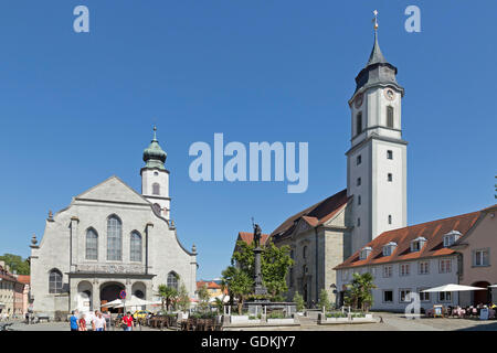 Evangelische Kirche St. Stephan und Münster ´Unserer Lieben Frau´, Lindau, Bodensee, Bayern, Deutschland Stockfoto