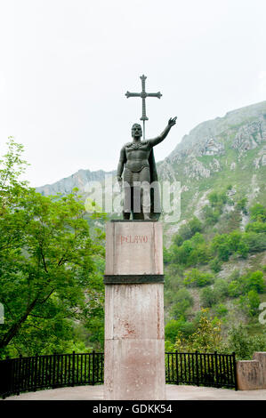 Statue von Pelayo - Covadonga - Spanien Stockfoto