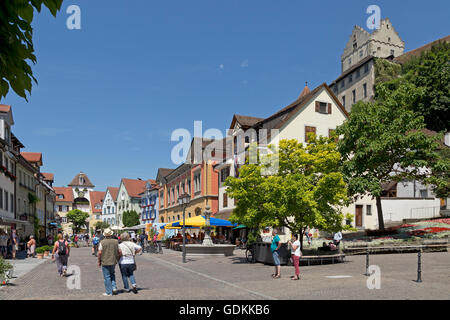 untere Stadt, Meersburg, Bodensee, Baden-Württemberg, Deutschland Stockfoto