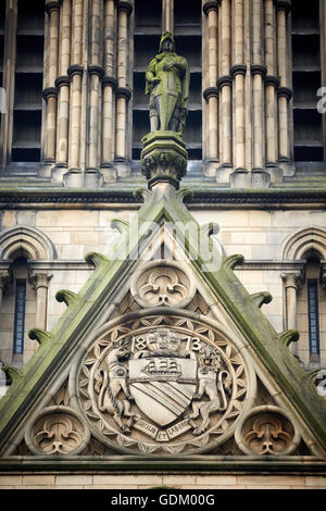 Manchester-Sandstein carving Steinmetz arbeiten am Rathaus von Manchester äußere detail Stockfoto