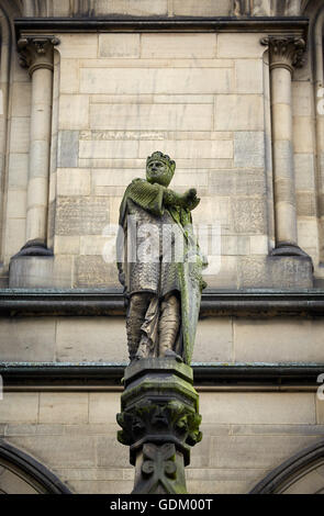 Manchester-Sandstein carving Steinmetz arbeiten am Rathaus von Manchester äußere detail Stockfoto