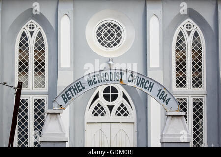 Die kleinen Antillen Barbados Saint Michael West Indies Bridgetown Bethel Methodist Pfarrkirche unterzeichnen Empfangsgebäude exterio Stockfoto