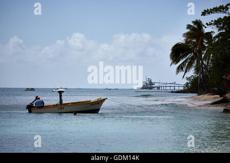 Die kleinen Antillen Barbados Pfarrei West Indies Barbados Arawak Cement Company Ltd sichtbar im Meer Strand Heywoods Stockfoto