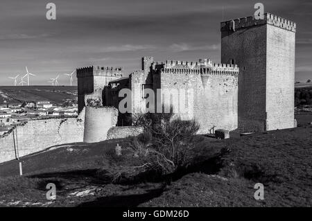 Burg in Ampudia, Palencia, Kastilien und Leon, Spanien. Stockfoto