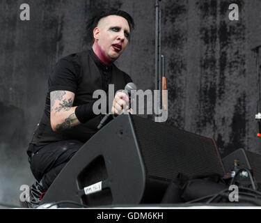 Chicago, Illinois, USA. 17. Juli 2016. MARILYN MANSON führt live im Toyota Park in Chicago Open Air-Musik-Festival in Chicago, Illinois © Daniel DeSlover/ZUMA Draht/Alamy Live News Stockfoto