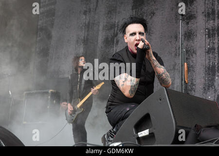 Chicago, Illinois, USA. 17. Juli 2016. MARILYN MANSON führt live im Toyota Park in Chicago Open Air-Musik-Festival in Chicago, Illinois © Daniel DeSlover/ZUMA Draht/Alamy Live News Stockfoto