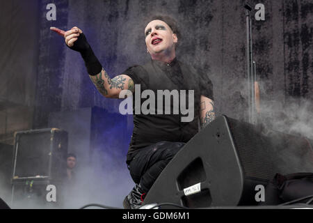 Chicago, Illinois, USA. 17. Juli 2016. MARILYN MANSON führt live im Toyota Park in Chicago Open Air-Musik-Festival in Chicago, Illinois © Daniel DeSlover/ZUMA Draht/Alamy Live News Stockfoto