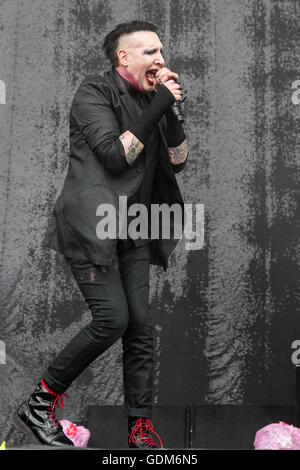 Chicago, Illinois, USA. 17. Juli 2016. MARILYN MANSON führt live im Toyota Park in Chicago Open Air-Musik-Festival in Chicago, Illinois © Daniel DeSlover/ZUMA Draht/Alamy Live News Stockfoto