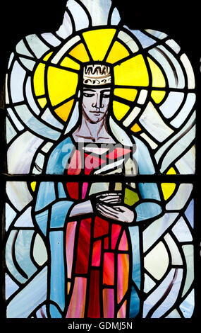 St. Margaret Glasmalerei, St. Johannes Baptist Church, Grimston, Leicestershire, England, UK Stockfoto