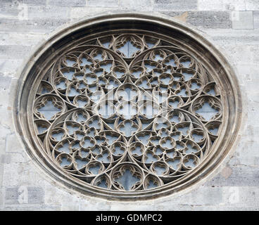 Rosette auf dem Stephansdom in Wien Stockfoto