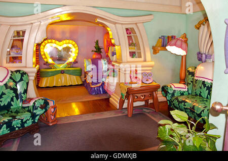 Mickey Mouse Haus im Freizeitpark Disneyland in Kalifornien. Stockfoto