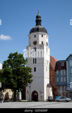 Paul-Gerhardt-Kirche, späten gotischen Kirchenschiff Ziegel gesäumten Hall, Luebben, Spreewald, Spreewald, Brandenburg Stockfoto