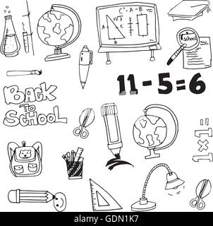 Bildung-Toool inmitten von doodle Stock Vektor