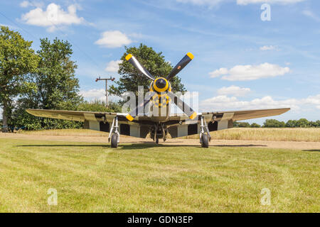 Restauriert flugfähig P - 51D Mustang American Fighter Flugzeug in Hardwick Warbirds Stockfoto