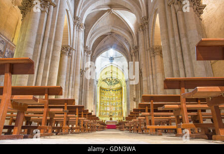 SALAMANCA, Spanien, APRIL - 16, 2016: Die gotische Hauptschiff alte Kathedrale (Catedral Vieja). Stockfoto