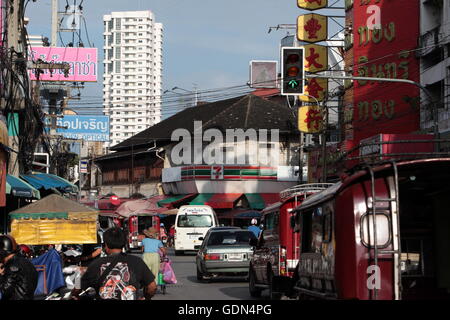 die Innenstadt von Chiang Mai im Norden von Thailand in Südostasien. Stockfoto