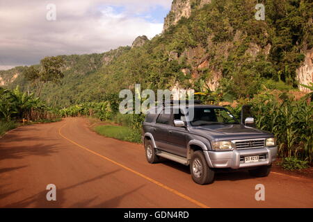 die Landschaft in der Nähe von Dorf von Chiang Dao im Norden von Chiang Mai im Norden von Thailand in Südostasien. Stockfoto