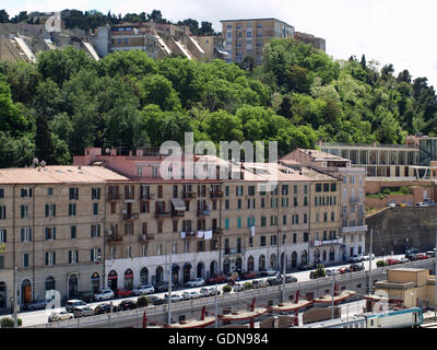 Blick auf Ancona Hafen aus an Bord Minoan Lines Fähren Cruise Olympia Stockfoto