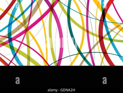 Farbe runden Ellipse Linien Wellen buntes Mosaik abstrakte Abbildung Hintergrund Vektor Stock Vektor