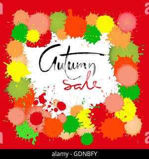 Herbst Sale Inschrift für Banner, Plakate der Saison Verkauf, Rabatt Tags. Stock Vektor